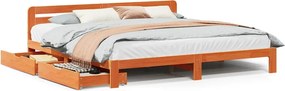 vidaXL viaszbarna tömör fenyőfa ágy matrac nélkül 180 x 200 cm