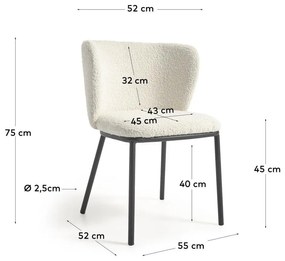 Fehér étkezőszék Ciselia – Kave Home