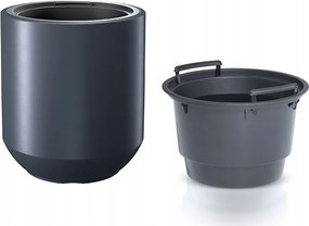 Virágcserép betéttel Hero II antracit 39cm