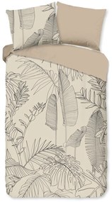 Bézs egyszemélyes-hosszabbított pamut ágyneműhuzat 140x220 cm Sym – Good Morning