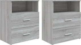 vidaXL 2 db szürke sonoma színű éjjeliszekrény 50x32x60 cm