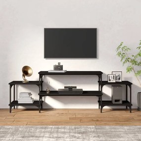 fekete szerelt fa TV-szekrény 157x35x52 cm