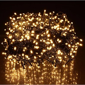 14,9 m-es 1152 LED-es sűrű BOA fényfüzér, hálózati adapteres, meleg fehér, 8 világítási mód, időzíthető, IP44