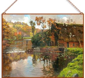 Frits Thaulow-Cottage by a Stream üvegkép, falikép