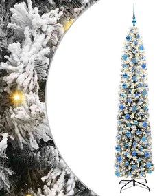 vidaXL Mű karácsonyfa 300 LED-del Zöld 240 cm PVC, acél és műanyag