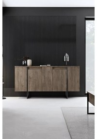 Konzolasztal Luxe - Walnut, Black