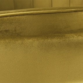 Fotel Art-deco stílusban, mustár színű Velvet anyag/gold chróm-arany, NOBLIN