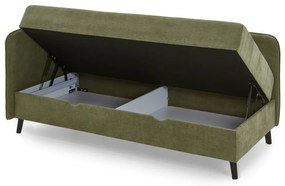 Zöld kárpitozott ágyneműtartós egyszemélyes ágy 120x200 cm Kiruna – Meise Möbel
