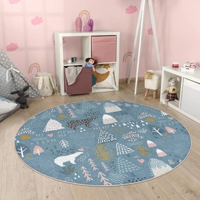 Kék mosható gyerek szőnyeg ø150 cm Forest Land – Mila Home