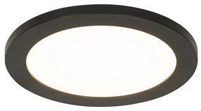 Modern mennyezeti lámpa fekete 22,5 cm LED-del IP44 - Steve