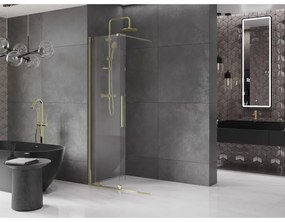 Mexen Velar, tolóajtó a nyílásba Walk-In 110 cm, 8 mm átlátszó üveg, arany fényes, 871-110-000-03-50