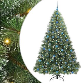 vidaXL Mű karácsonyfa 300 LED-del állvánnyal Zöld 210 cm PE és PVC