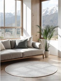 Világosszürke kétoldalas-kézi szövésű juta kerek szőnyeg ø 200 cm Bouclé Jaipur – Hanse Home