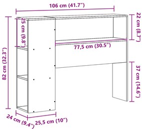 fehér tömör fenyőfa fejtámla tárolóval 100 cm