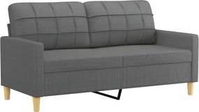 vidaXL kétszemélyes sötétszürke szövetkanapé 140 cm