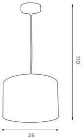 Csillár zsinóron ARDEN 1xE27/60W/230V á. 25 cm fekete/arany