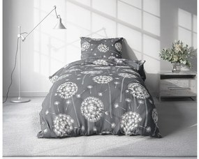 Krepp ágynemű DANDELION BLEND szürke hotelzsebbel Ágyneműhuzat mérete: 70 x 90 cm | 140 x 200 cm