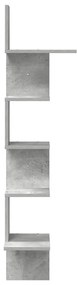 betonszürke forgácslap fali sarokpolc 32x32x127,5 cm
