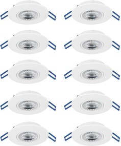 Eglo 300187 - SZETT 10xLED beépíthető mennyezeti lámpa GEDREZ LED/4,9W/230V átm. 9 cm fehér