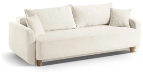 Krémszínű kinyitható tárolóhelyes kanapé 231 cm Elen – Micadoni