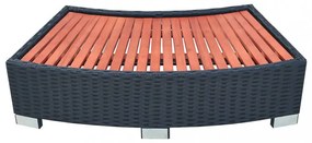 Polyrattan, fekete Spa fellépő 92x45x25 cm