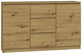 Shannan 2D3S szekrény, 120x75x40 cm, tölgy