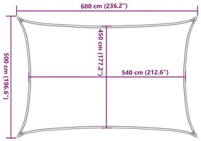 antracitszürke HDPE napvitorla 160 g/m² 5 x 6 m
