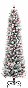 Mű karácsonyfa Zöld és fehér 240 cm PVC és Fém és Műanyag