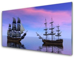 Akrilkép Csónakok táj tenger 125x50 cm