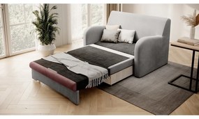 Rózsaszín-világosszürke bársony kinyitható kanapé 130 cm Ario – ELTAP