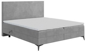 Franciaágy Boxspring 160 cm Ricky (szürke) (matraccal és tárolóhellyel). Akció -16%. 1043439