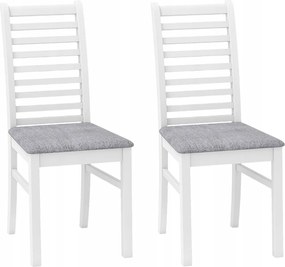 Étkezőszék KC58817WH műbőr kárpitozással, 2 darab, fehér/szürke