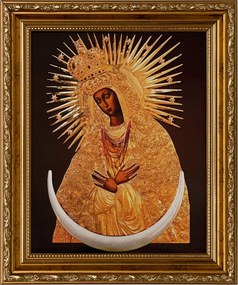 VĂĄszonkĂ©p 31x26 SzƱz MĂĄria Arany DĂszĂtett Keret