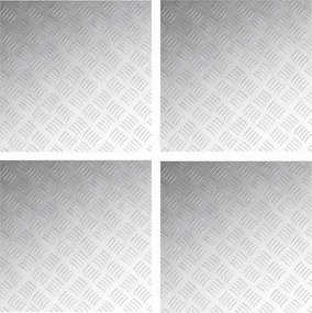vidaXL Lépcsőfok Négyzet 4 pcs Ezüst 50 x 50 cm Alumínium