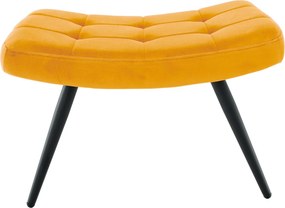 Fotel lábtartóval, sárga Velvet szövet/fekete, HABEN