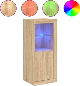 vidaXL sonoma tölgy színű tálalószekrény LED-ekkel 41 x 37 x 100 cm