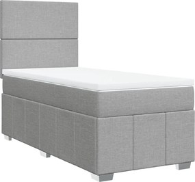 vidaXL világosszürke szövet rugós ágy matraccal 80 x 200 cm