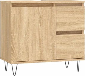 vidaXL sonoma tölgy színű szerelt fa fürdőszobaszekrény 65x33x60 cm
