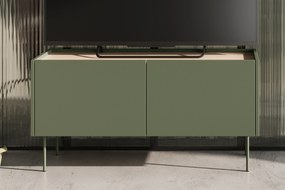 Desin TV szekrény 120 cm fém lábakkal - olíva / nagano tölgy
