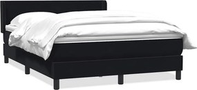 vidaXL fekete bársony rugós ágy matraccal 160x210 cm