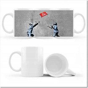 Banksy No Ball Games nyomott mintás bögre