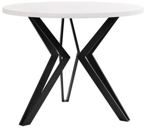 Asztal Dearborn 105Fekete, Fehér, 50cm, Laminált forgácslap, Fém