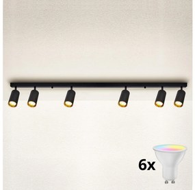 Brilagi - LED fényerőszabályozható spotlámpa SELE 6xGU10/6,5W/230V fekete/arany