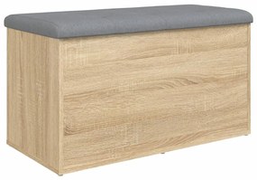 sonoma tölgy színű szerelt fa tárolópad 82 x 42 x 45 cm