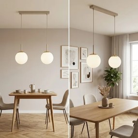 Brilagi - MILO függőlámpa kábellel 2xE27/60W/230V bézs/arany