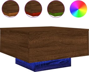 vidaXL barna tölgyszínű dohányzóasztal LED-lámpákkal 55 x 55 x 31 cm