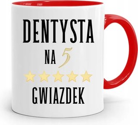 Piros Fogorvos Ajándék Bögre 5 Csillagos, fényképes nyomattal