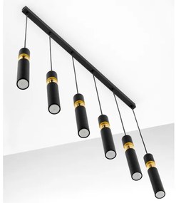 Jupiter 2005 - Csillár zsinóron ALAS 6xGU10/10W/230V fekete/arany