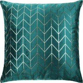 Nord díszpárnahuzat 45x45 velúr sötét türkiz geometria