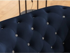 Kék bársony kinyitható sarokkanapé (bal oldali-L alakú) York Blik – Ropez